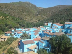 vita byar & blå smurfar Village